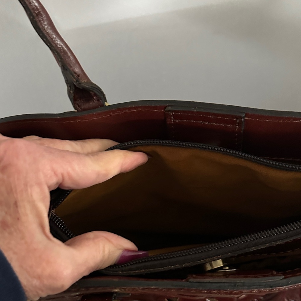 Patricia Nash Deep Brown Tooled Tote - Picture 5 of 7